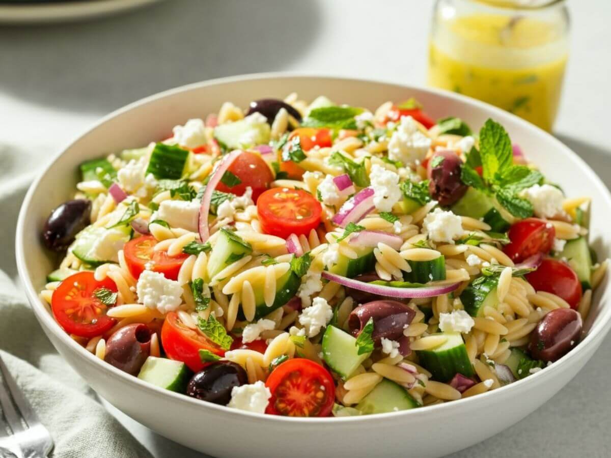 Greek Orzo Salad with Lemon Dressing Recipe