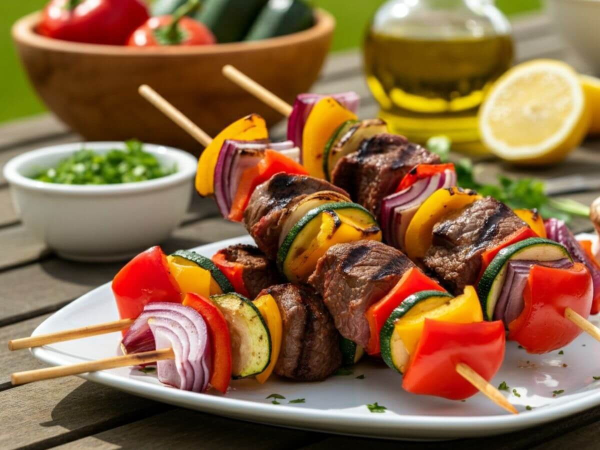 Grilled Beef Kebabs with Veggies Recipe
