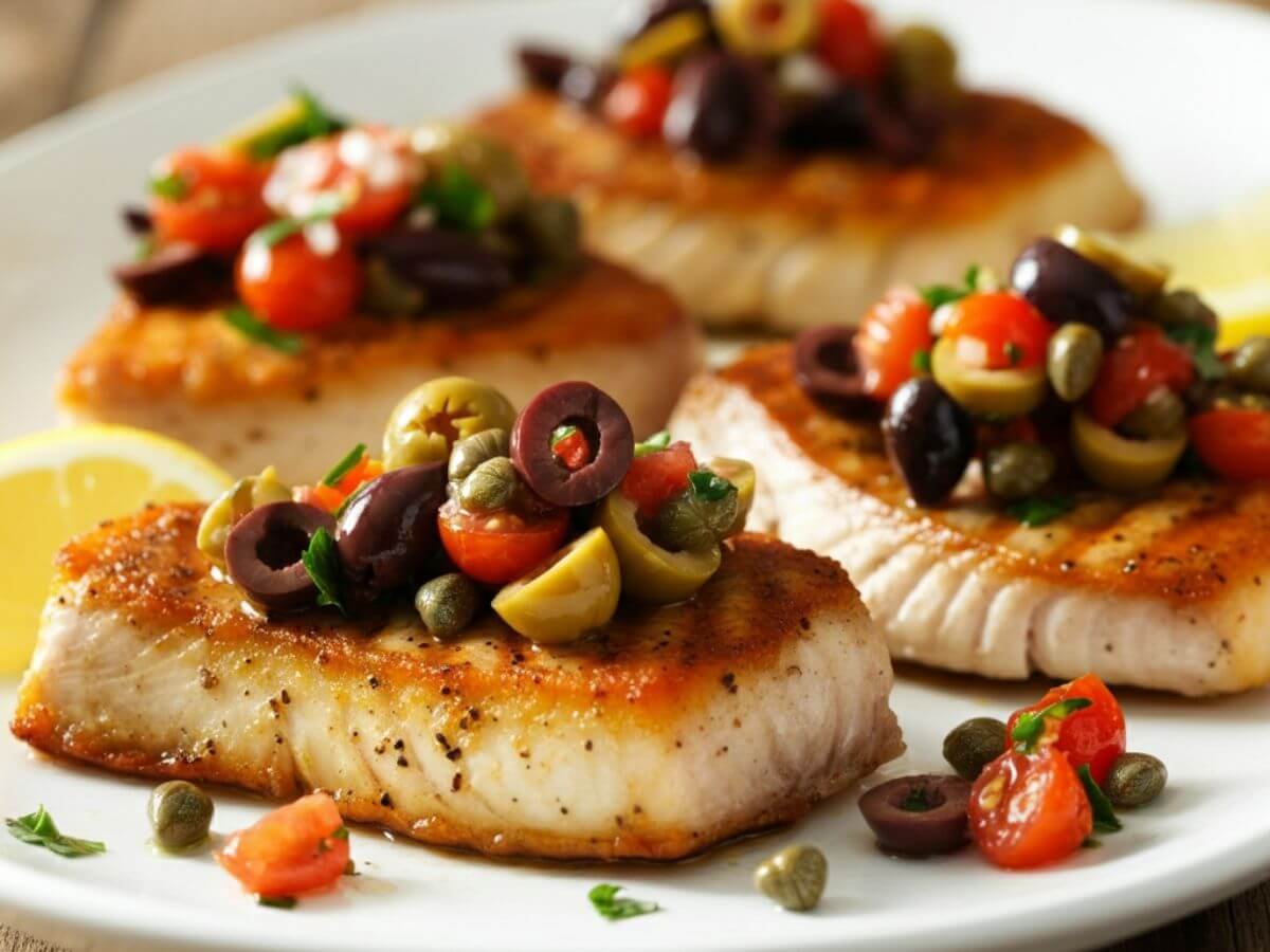 Swordfish with Olive Relish Recipe