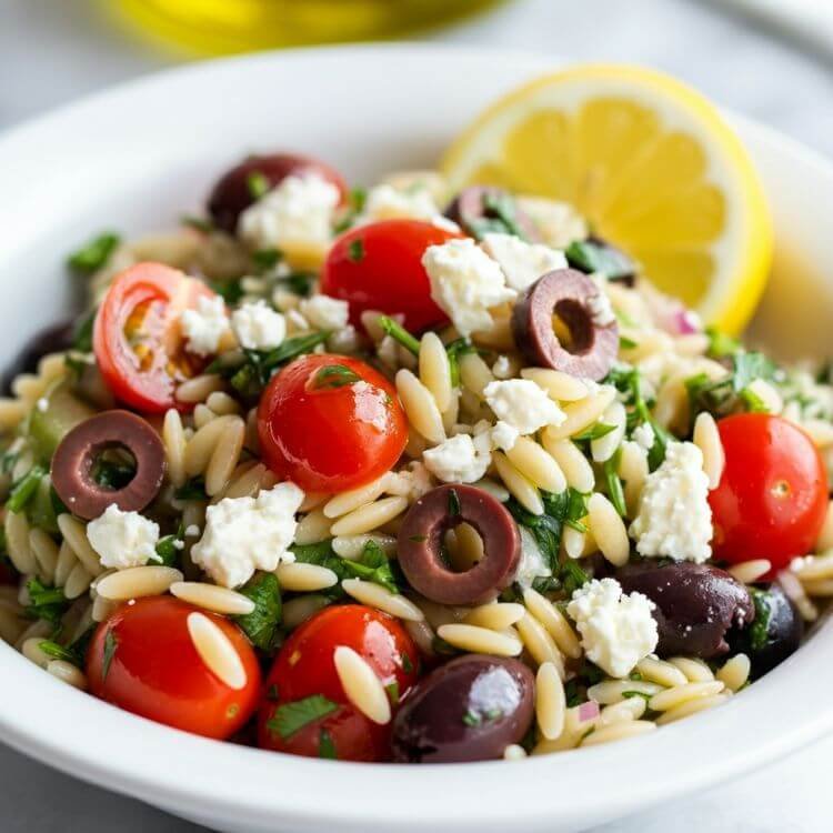 Feta and Olive Orzo Salad