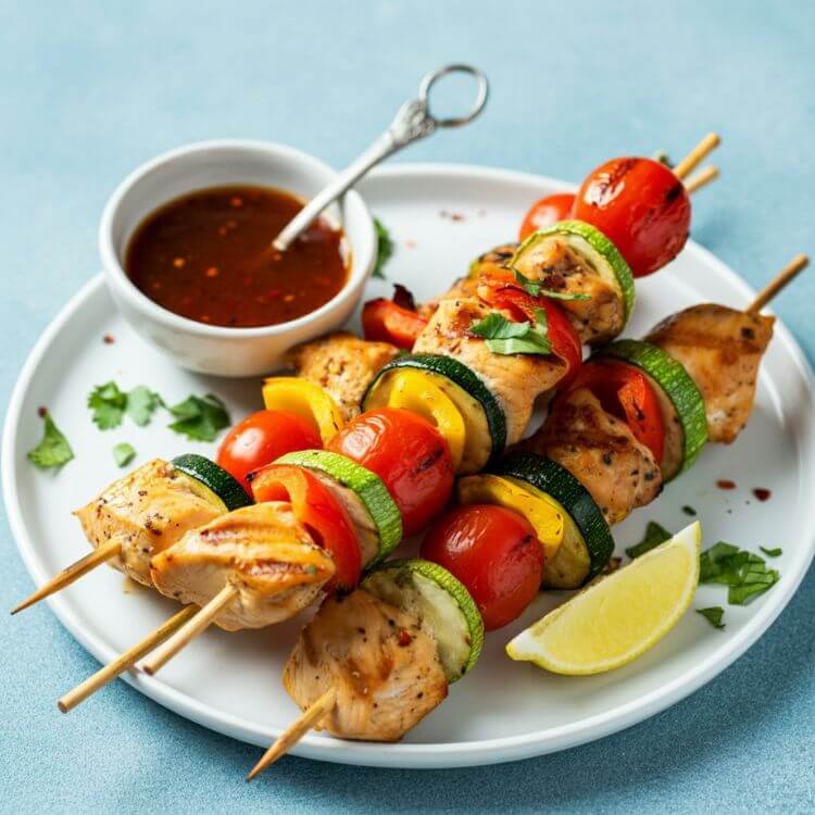 Grilled Chicken and Veggie Skewers