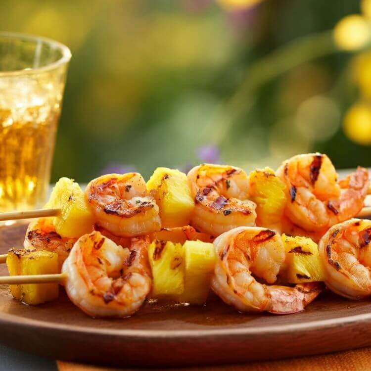 Grilled Shrimp Skewers with Pineapple