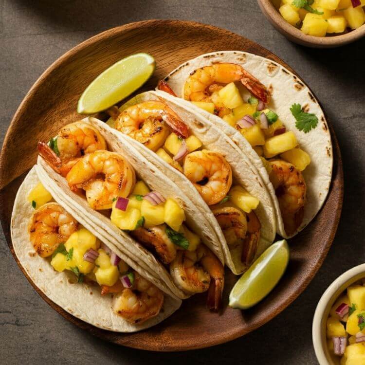 Grilled Shrimp Tacos with Pineapple Salsa