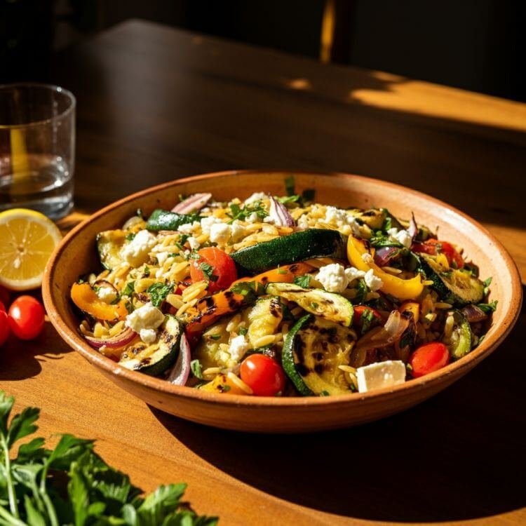 Grilled Vegetable Orzo Salad