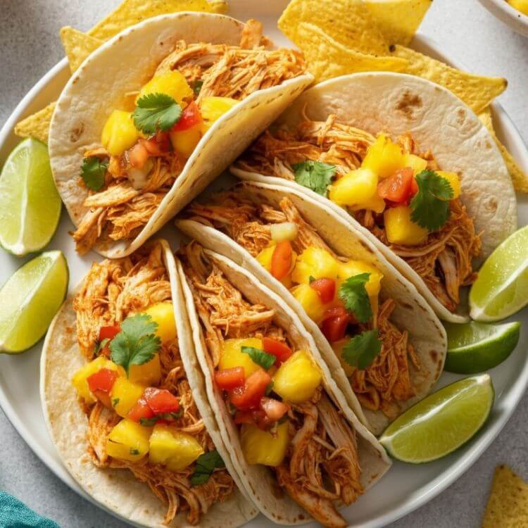 Pineapple Salsa Chicken Tacos