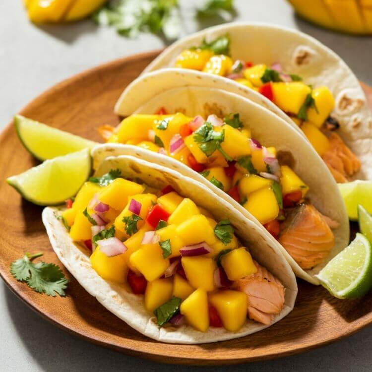Salmon Tacos with Mango Salsa