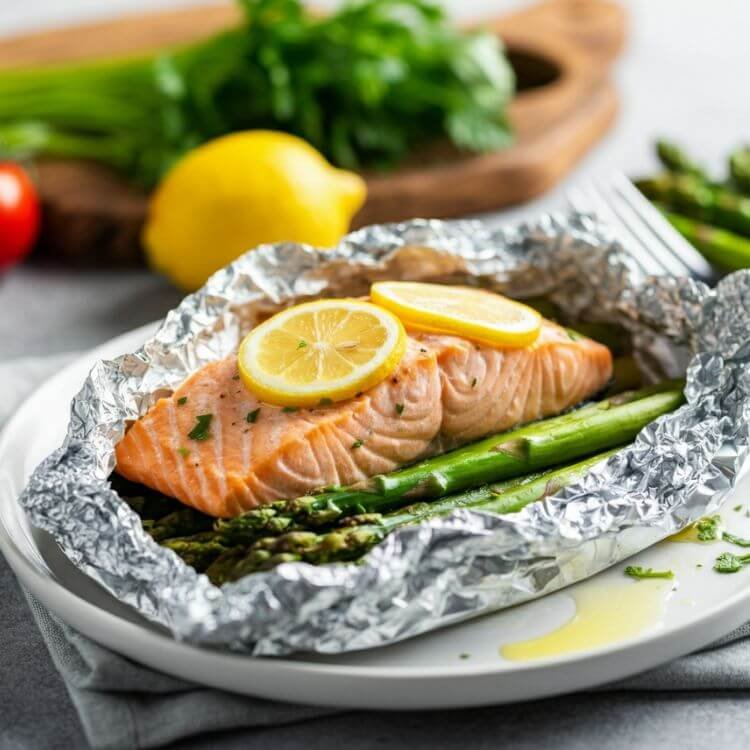 Salmon and Asparagus Foil Packets