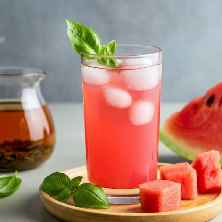 Watermelon Basil Iced Tea 