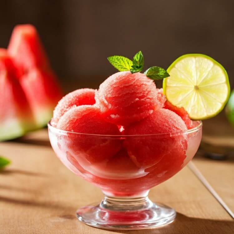Watermelon and Lime Sorbet