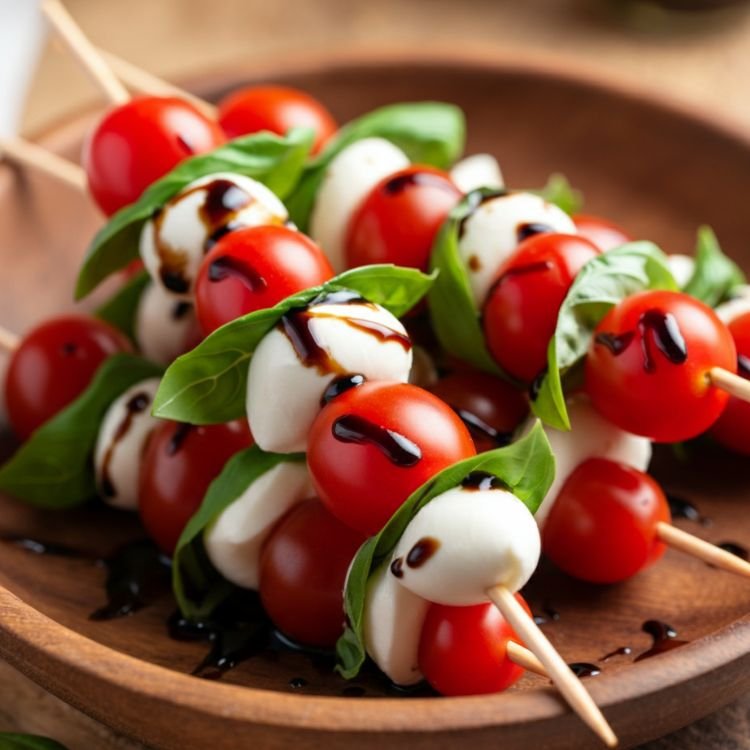 Caprese Skewers with Balsamic Glaze