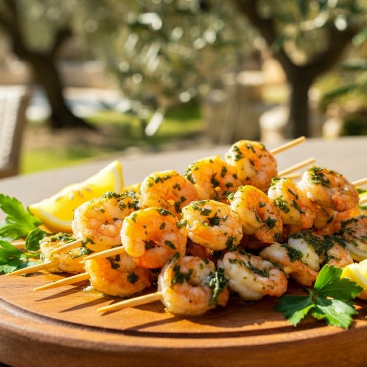Classic Lemon Herb Grilled Shrimp Skewers