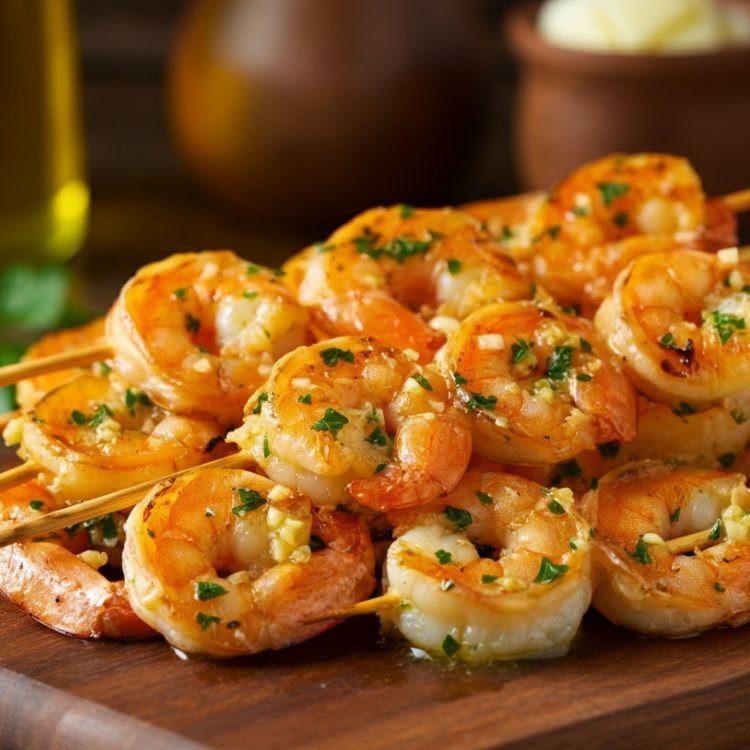Garlic Butter Grilled Shrimp Skewers