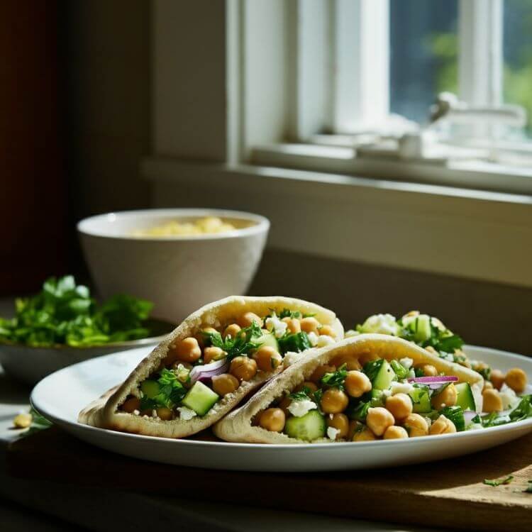 Mediterranean Chickpea Salad Pitas