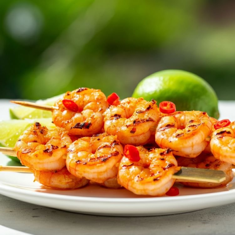 Spicy Chili Lime Grilled Shrimp Skewers
