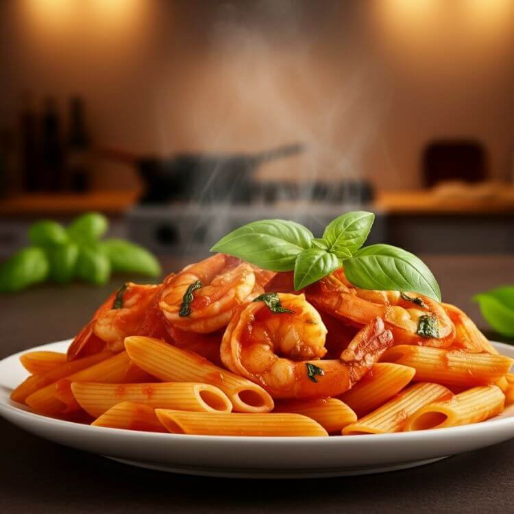 Spicy Tomato Shrimp Pasta 