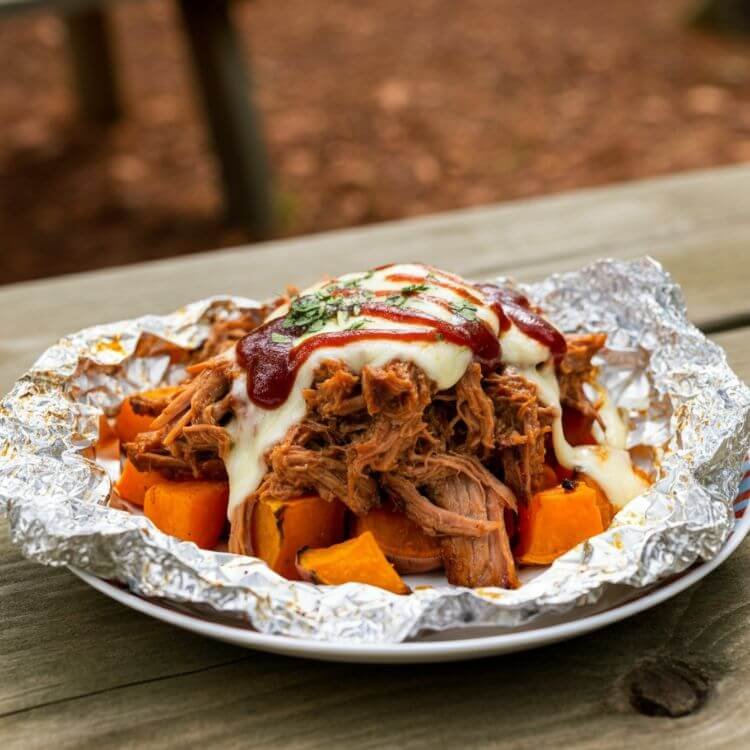 BBQ Pulled Pork and Sweet Potatoes