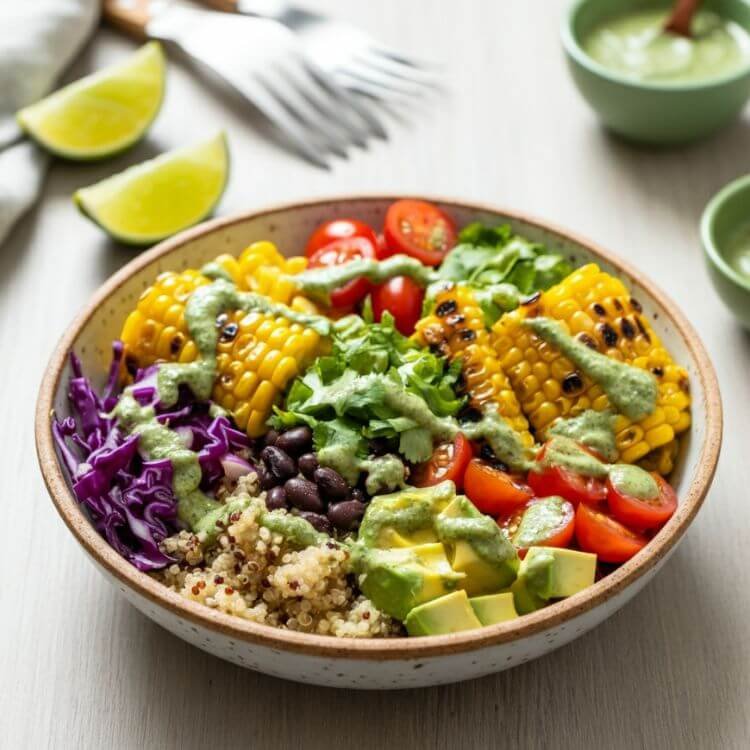 Grilled Corn and Black Bean Power Bowls