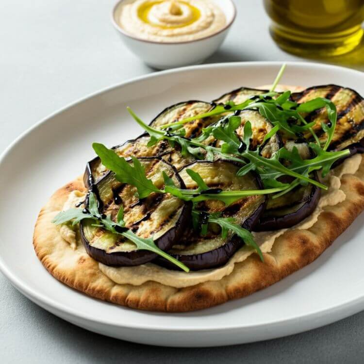 Grilled Eggplant and Hummus Flatbread