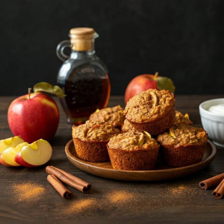 Healthy Oat Flour Apple Cinnamon Muffin