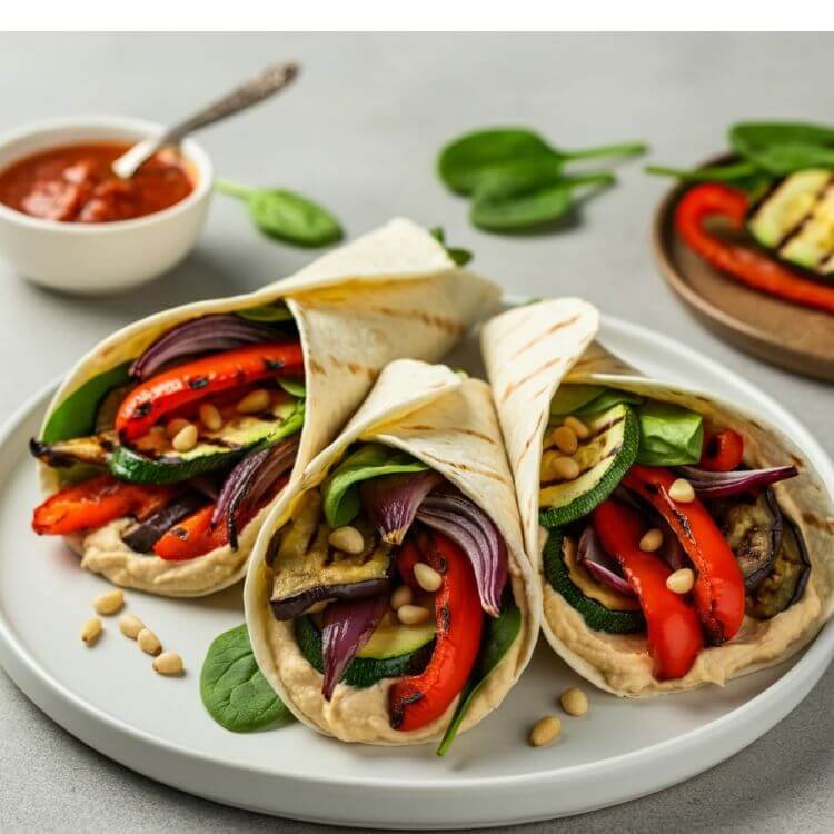 Mediterranean Grilled Vegetable Wraps