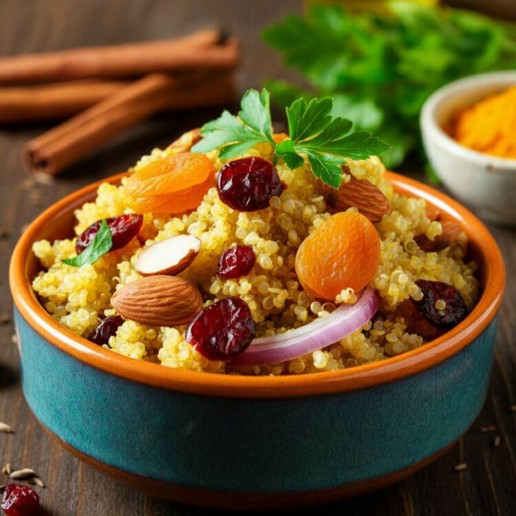 Moroccan-Spiced Quinoa with Dried Fruits