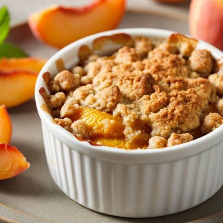 Peach and Almond Crumble for One