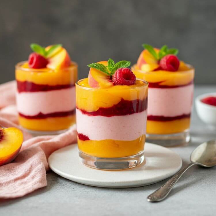 Quick Peach Melba Parfaits