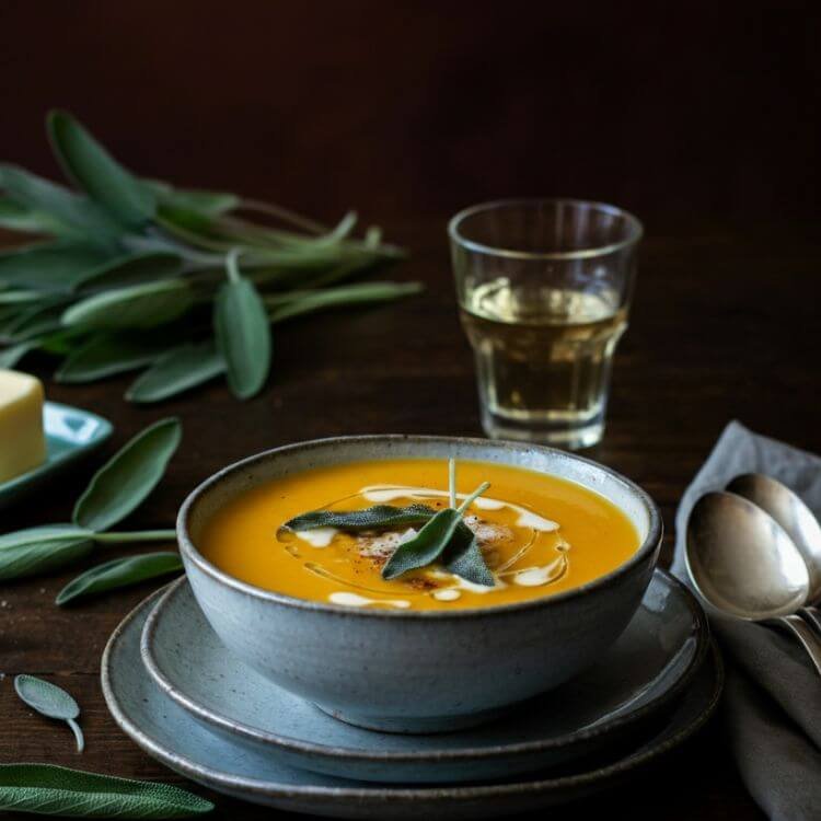 Sage and Brown Butter Pumpkin Soup