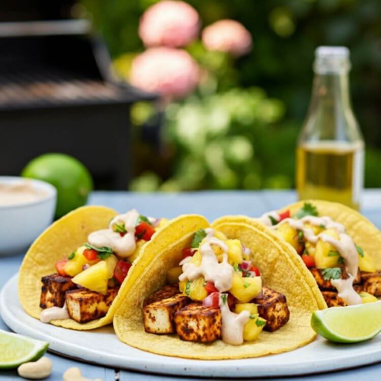Smoky Grilled Tofu Tacos with Pineapple Salsa