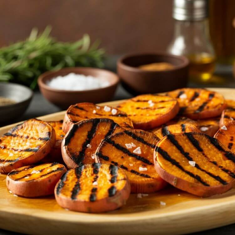 Sweet and Savory Grilled Sweet Potato Rounds