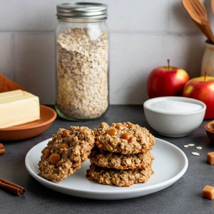 No-Bake Caramel Oat Cookies