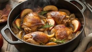 Apple Cider Braised Chicken Thighs