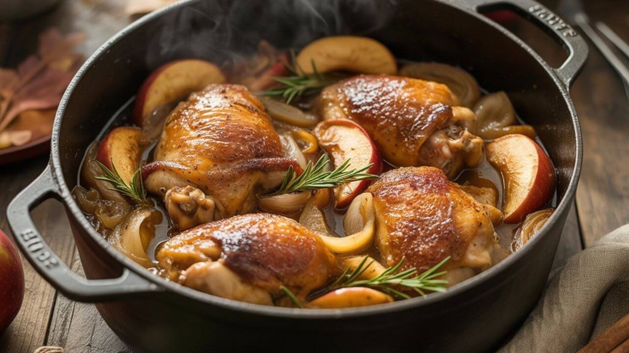 Apple Cider Braised Chicken Thighs